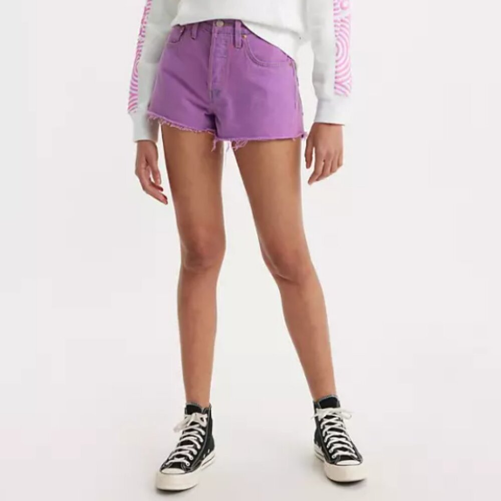 levis 501 high rise womens shorts | NWT size 25 / hyper iris orchid